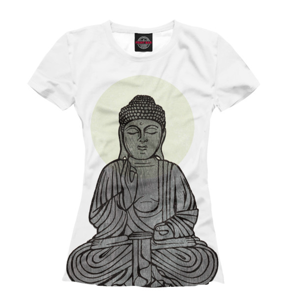 Женская футболка с изображением Buddha Shakyamuni цвета Белый
