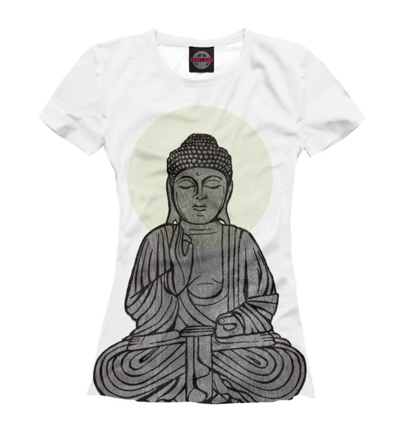Футболка для девочек с изображением Buddha Shakyamuni цвета Белый