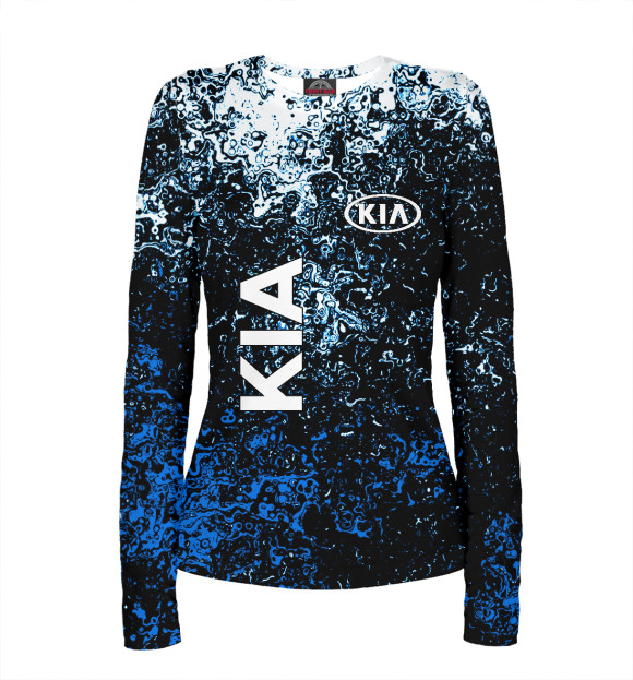 Женский лонгслив с изображением KIA цвета Белый