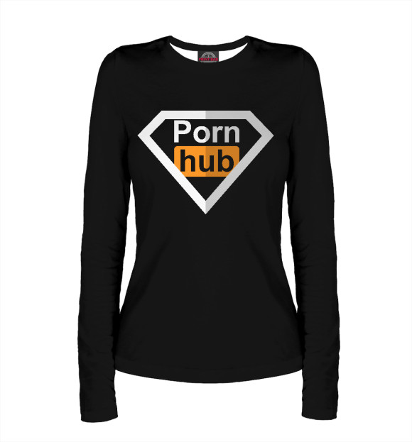 Женский лонгслив с изображением Super Pornhab цвета Белый