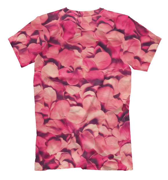 Мужская футболка с изображением Лепестки роз цвета Белый