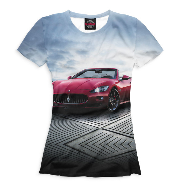 Женская футболка с изображением Maserati цвета Белый