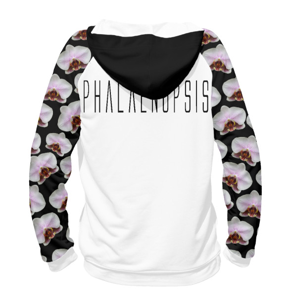 Женское худи с изображением Phalaenopsis (White) цвета Белый