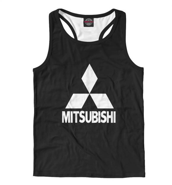 Мужская майка-борцовка с изображением Mitsubishi цвета Белый