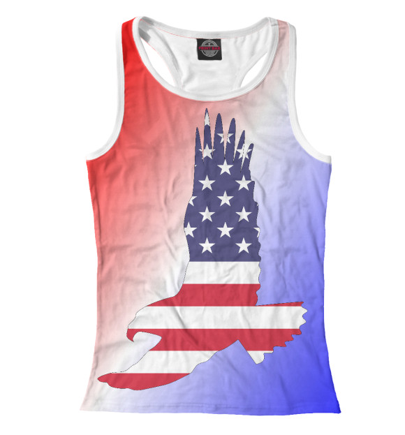 Женская майка-борцовка с изображением США цвета Белый