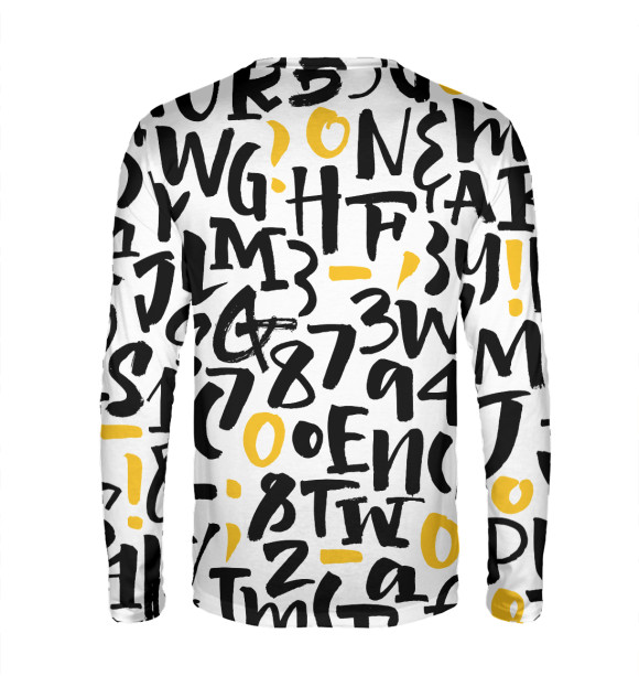 Мужской лонгслив с изображением Alphabet цвета Белый