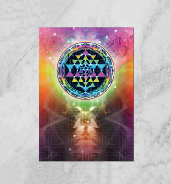 Плакат с изображением Sri Yantra цвета Белый