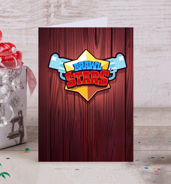 Открытка с притом Brawl stars цвета Белый Открытка с изображением Brawl stars цвета Белый