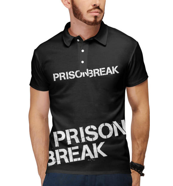 Мужское поло с изображением Prison Break цвета Белый
