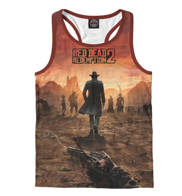Мужская майка-борцовка с изображением Дикий запад rdr2 цвета Белый