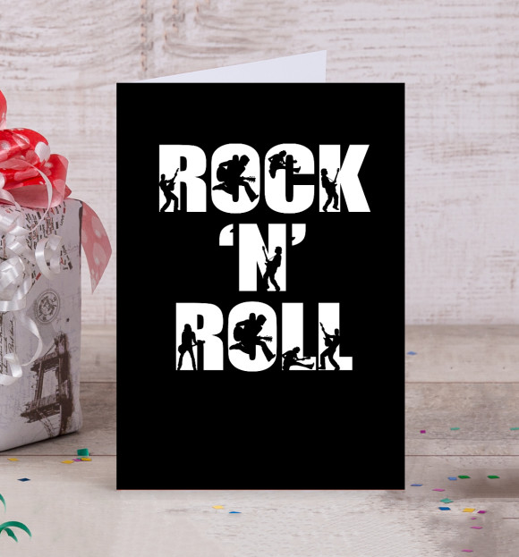 Открытка с изображением Rock 'n' Roll цвета Белый