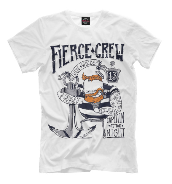 Футболка для мальчиков с изображением Моряк цвета Молочно-белый