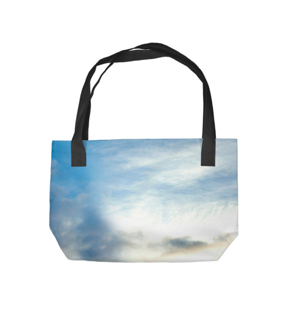 Пляжная сумка с изображением Хаски в лесу цвета 