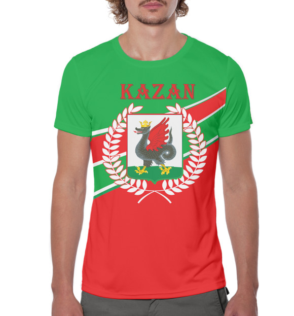Мужская футболка с изображением Казань цвета Белый