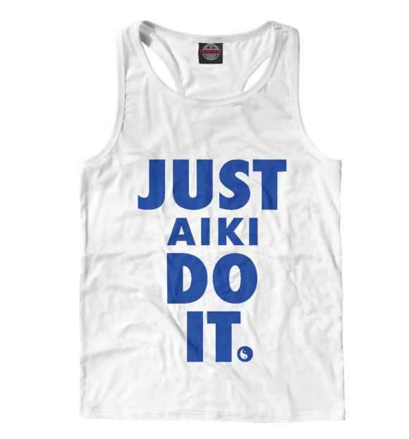 Мужская майка-борцовка с изображением Айкидо цвета Белый