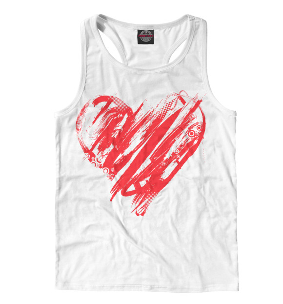 Мужская майка-борцовка с изображением Valentine's Day цвета Белый