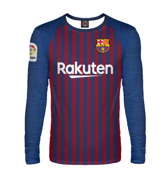 Мужской лонгслив с изображением Месси Форма Новая Домашняя 2019 цвета Белый