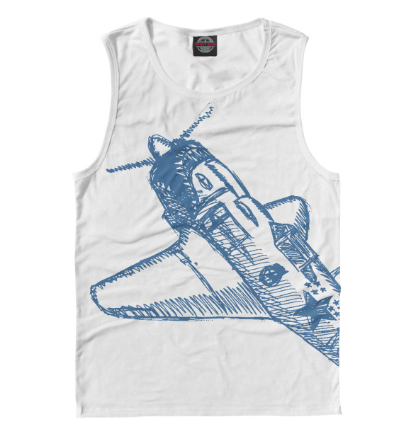 Мужская майка с изображением Ла-5 цвета Белый