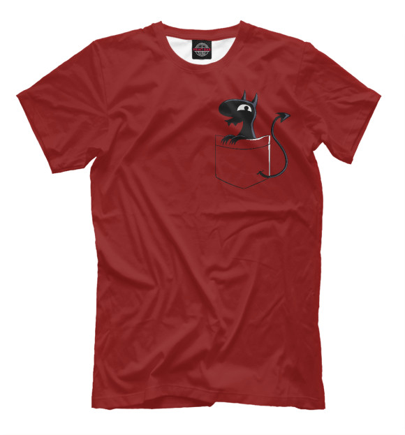 Мужская футболка с изображением Карманный Люси цвета Темно-бордовый