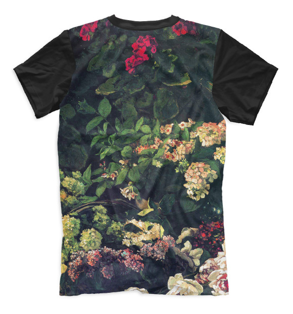 Мужская футболка с изображением Цветы цвета Белый