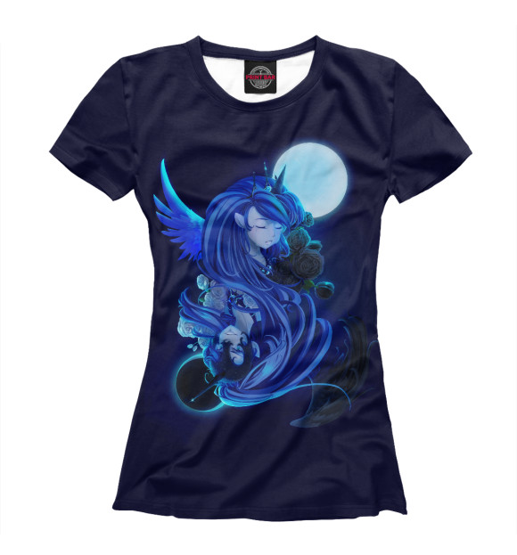 Женская футболка с изображением Nightmare Moon & Luna цвета Белый
