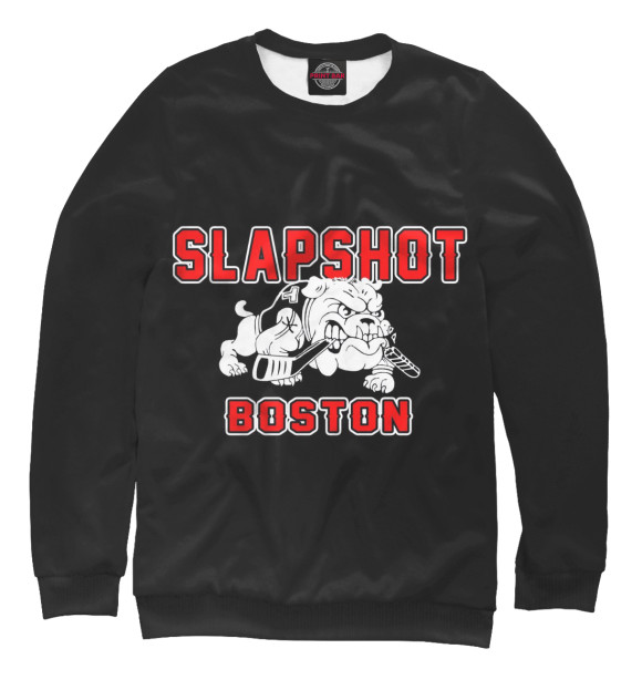 Мужской свитшот с изображением Slapshot Boston цвета Белый