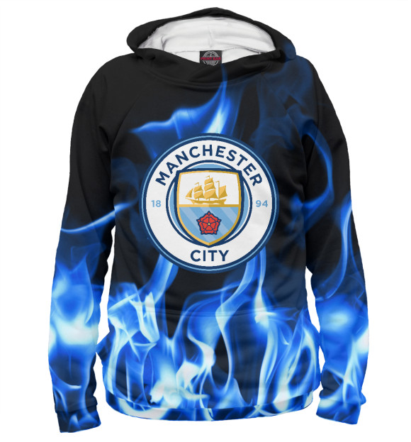 Женское худи с изображением Manchester city sport цвета Белый