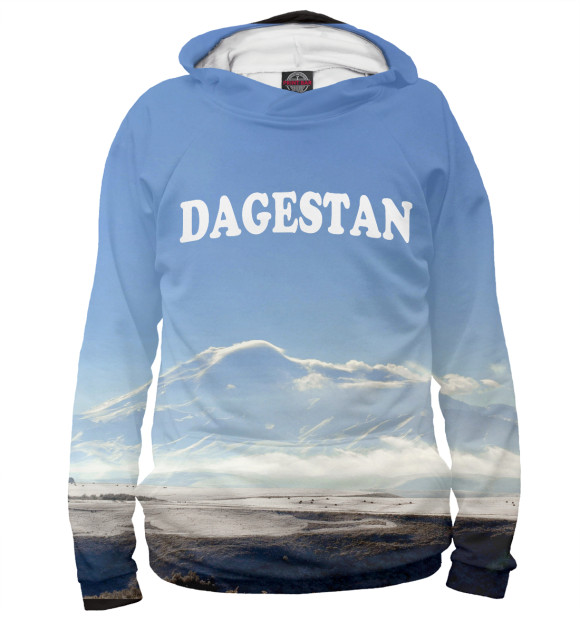 Женское худи с изображением Дагестан цвета Белый