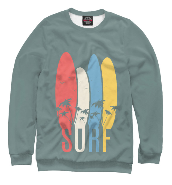 Свитшот для мальчиков с изображением SURF цвета Белый