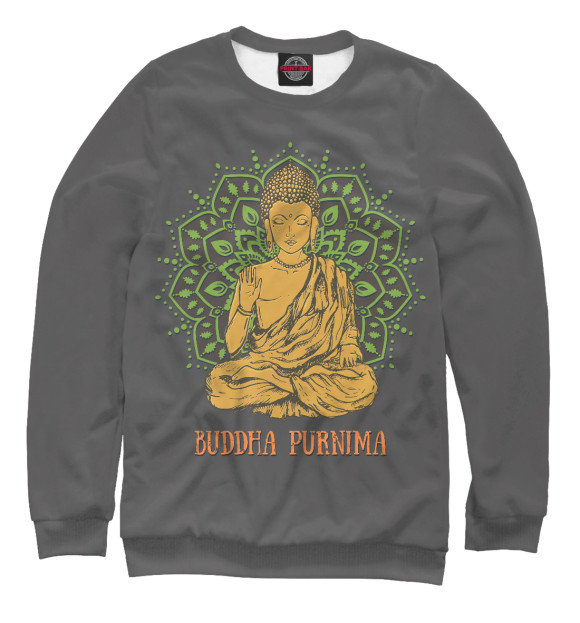 Свитшот для девочек с изображением Buddha Purnima цвета Белый