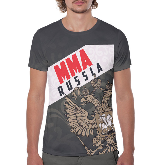 Мужская футболка с изображением MMA Russia цвета Белый