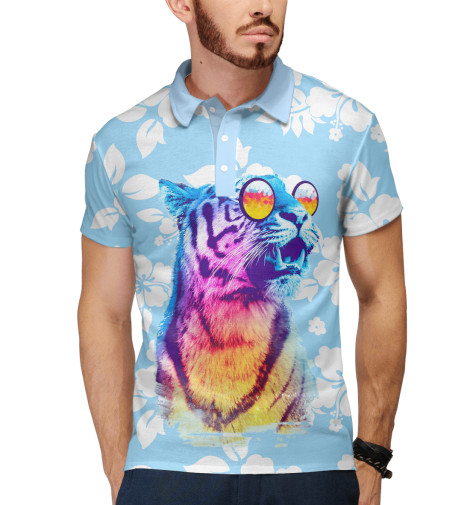 

Поло Print Bar, Белый, Summerr Tiger