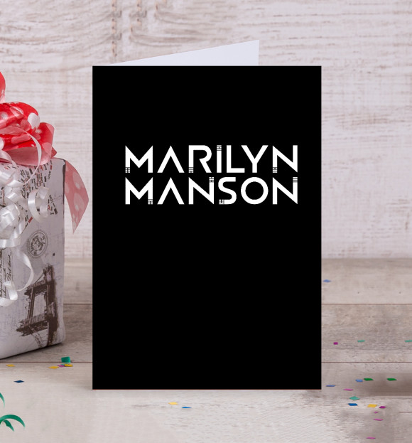 Открытка с изображением Marilyn Manson цвета Белый
