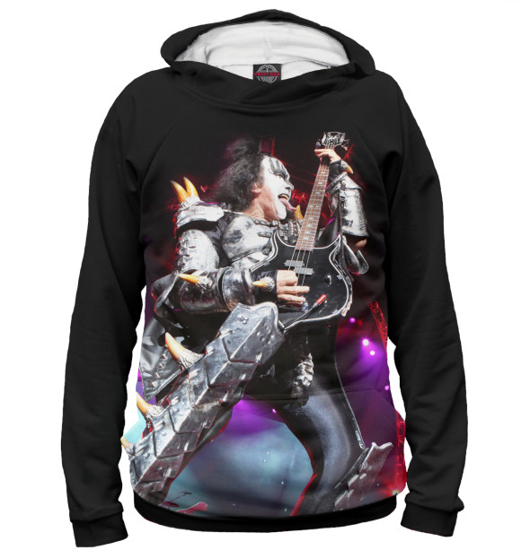 Женское худи с изображением KISS цвета Белый