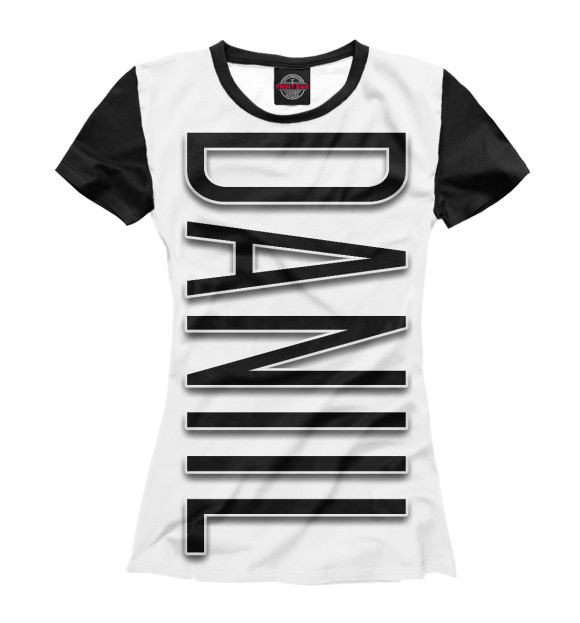 Женская футболка с изображением Daniil-black цвета Белый