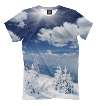 Мужская футболка Зимний лес