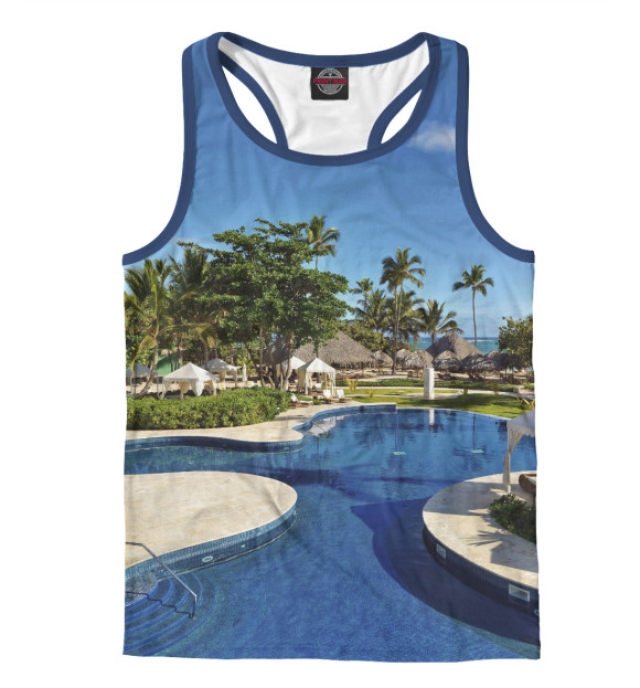 Мужская майка-борцовка с изображением Доминикана цвета Белый