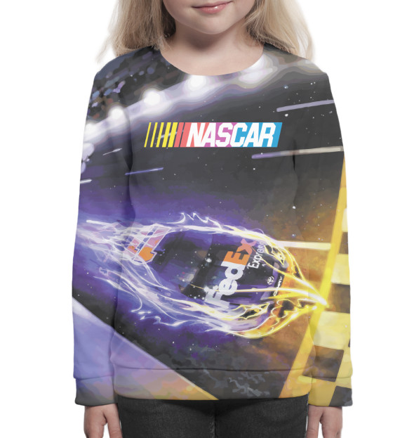 Свитшот для девочек с изображением NASCAR цвета Белый