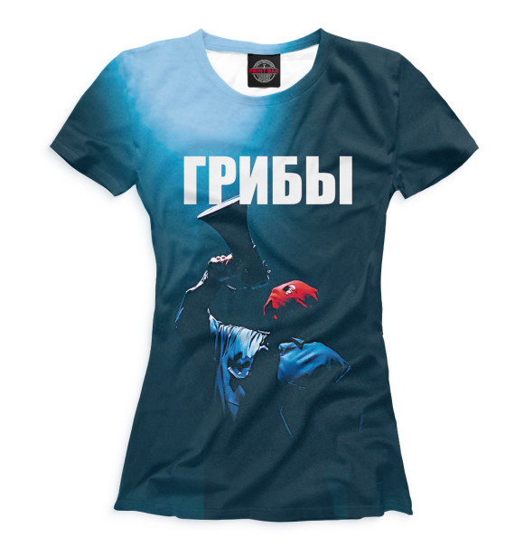 Футболка для девочек с изображением Грибы цвета Белый