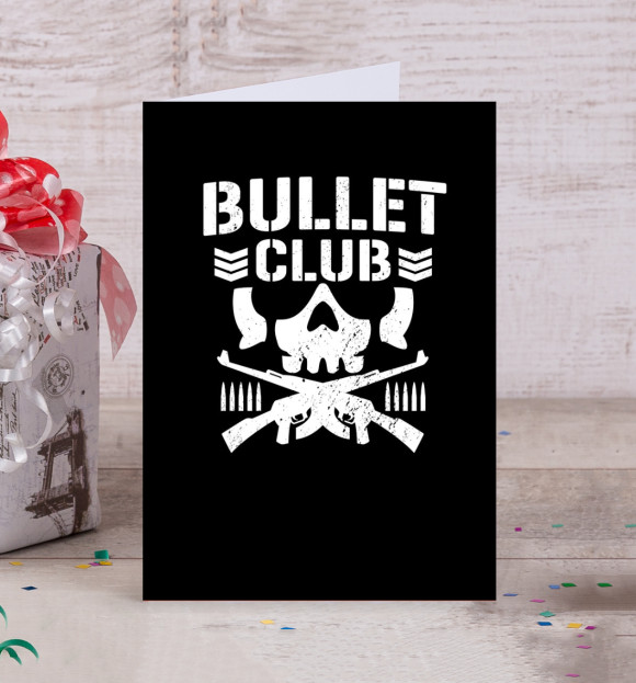 Открытка с изображением Bullet Club цвета Белый