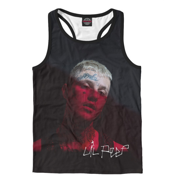 Мужская майка-борцовка с изображением Lil Peep цвета Белый