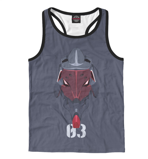 Мужская майка-борцовка с изображением Eva-03 цвета Белый