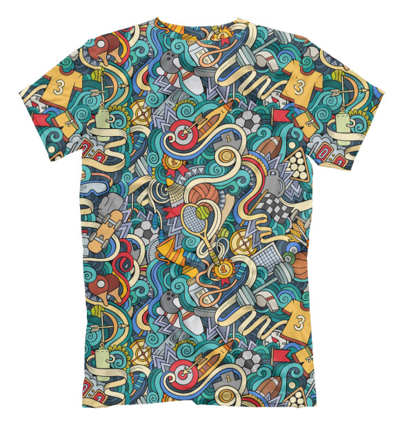 Футболка для мальчиков с изображением Спортивный коллаж цвета Белый