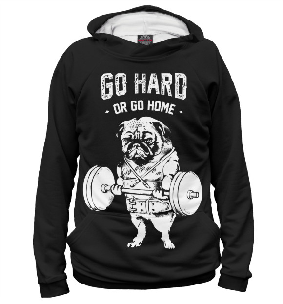 Худи для мальчика с изображением Go hard or go home цвета Белый