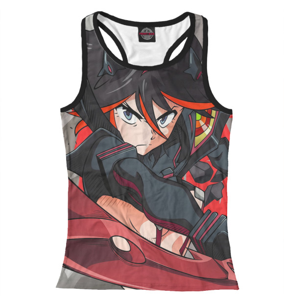 Женская майка-борцовка с притом Kill La Kill цвета Белый Женская майка-борцовка с изображением Kill La Kill цвета Белый