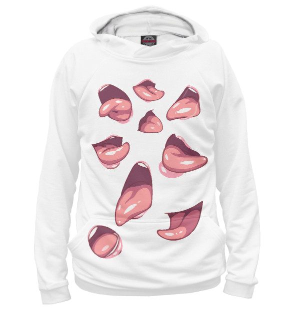 Мужское худи с изображением Ротики цвета Белый