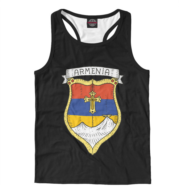 Мужская майка-борцовка с изображением Армения цвета Белый