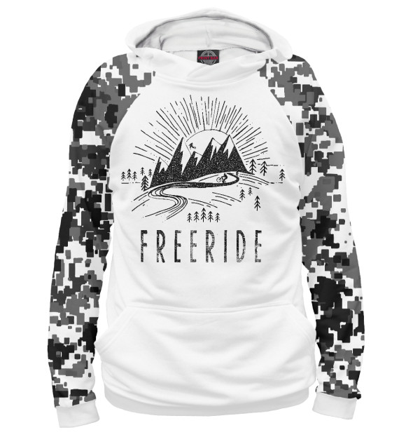 Женское худи с изображением Freeride цвета Белый