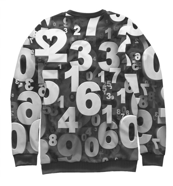 Свитшот для мальчиков с изображением Коллаж, цифры цвета Белый