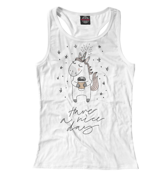 Женская майка-борцовка с изображением Хорошего дня цвета Белый